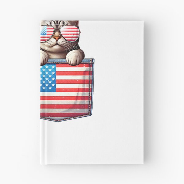 Item preview, Cat American Flag Pocket 4th Of July Patriotic Kitten Lover T-Shirt designed and sold by RKdrawings.