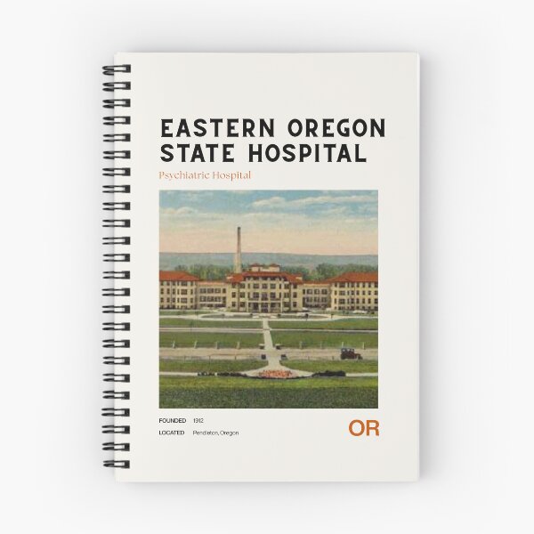 Item preview, Eastern Oregon State Hospital Midcentury Modern Travel Poster designed and sold by GhostlyWorld.
