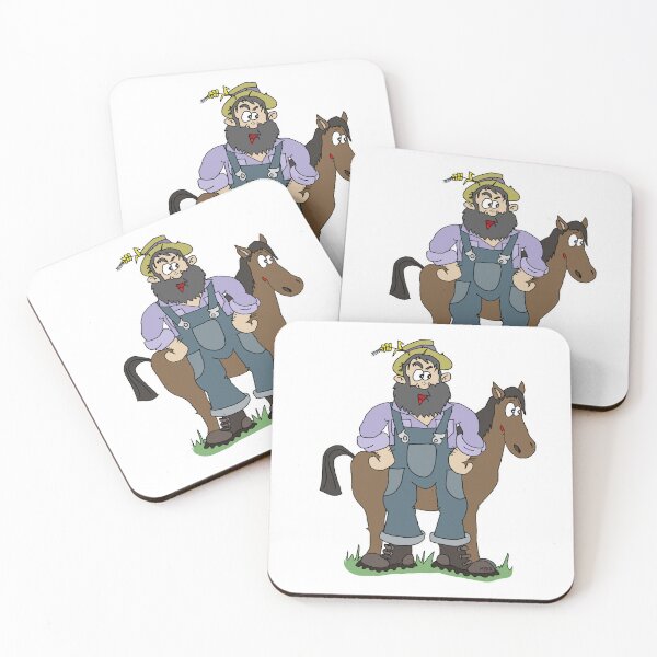 Item preview, Funny Farmer and Horse Country Life Cartoon designed and sold by MyxaART.
