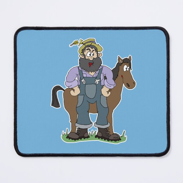 Item preview, Funny Farmer and Horse Country Life Cartoon designed and sold by MyxaART.