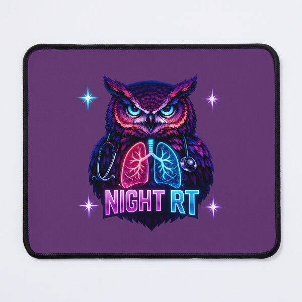 Item preview, Night Shift RT Respiratory Therapist Owl Neon Lungs Medical Night Worker Gift designed and sold by ClinicalHubs.