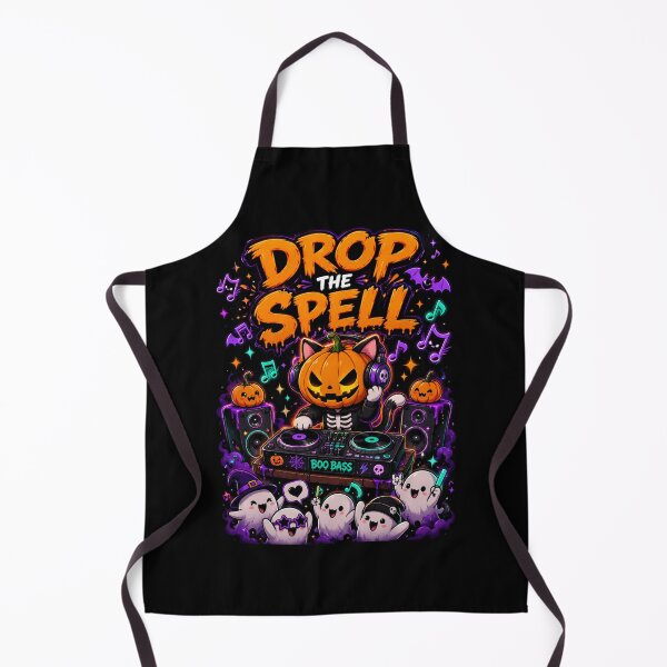 Item preview, Drop the Spell Halloween Shirt — Funny DJ Pumpkin Cat Boo Bass Ghost Halloween Party Music Lover Spooky Season Tee designed and sold by MaynyStudio.