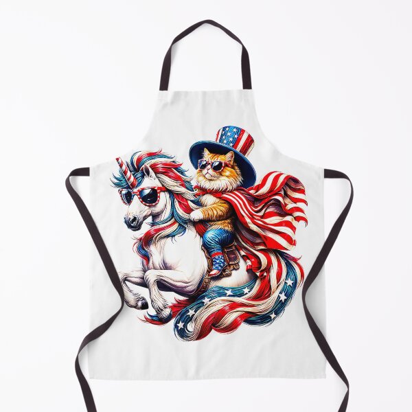 Item preview, Cat Riding Unicorn USA Flag Patriotic 4th of July T-Shirt designed and sold by kevincuellar.
