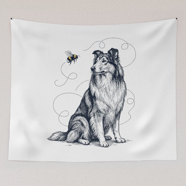 Item preview, Collie Bumble Bee Honeybee Dog Lover designed and sold by Kimberley King Art  King Art.