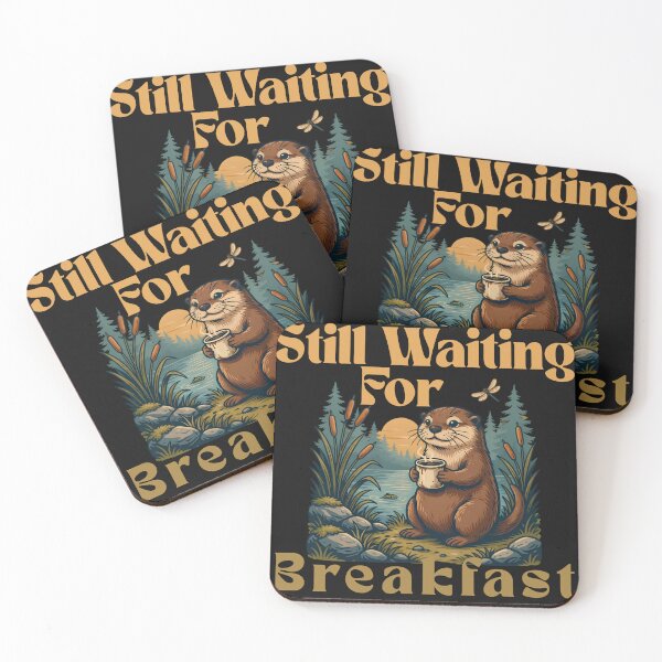 Item preview, Still Waiting For Breakfast Funny Otter Coffee Fishing Design designed and sold by lazulishop.