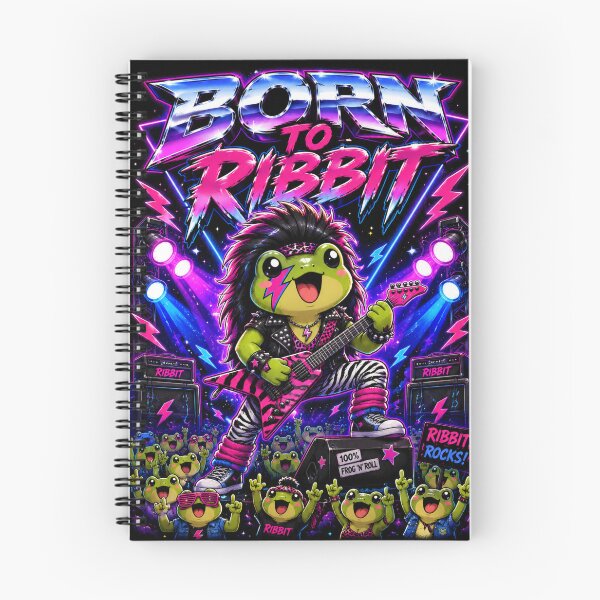 Item preview, Born to Ribbit Shirt — Funny Rock Frog Guitar Kawaii Frog N Roll Music Lover Gift Retro 80s Rock Concert Tee designed and sold by MaynyStudio.
