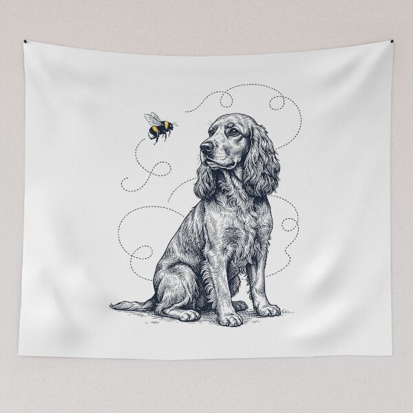 Item preview, English Cocker Spaniel Bumble Bee Honeybee Dog Lover designed and sold by Kimberley King Art  King Art.