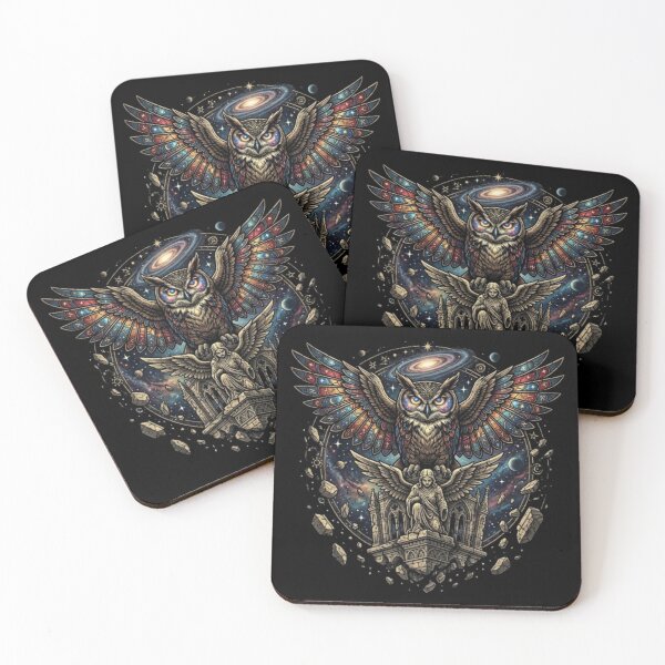 Item preview, Celestial Guardian – Cosmic Owl Cathedral designed and sold by Dogandesighn.