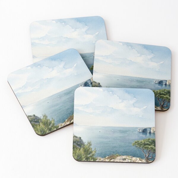 Artikelvorschau, Cassis Calanques & Meereshöhle im Aquarellstil entworfen und verkauft von M.ALK.Watercolor.