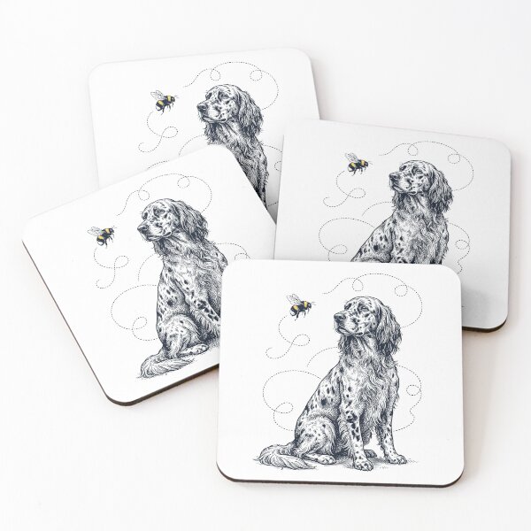 Aperçu de l'œuvre Setter anglais, abeille, chien amoureux créée et vendue par Kimberley King Art  King Art.