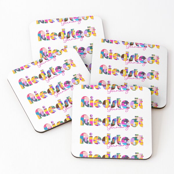 Item preview, Riedstadt, Germany, Vibrant Abstract City Typography Art designed and sold by Wanderful-roads.