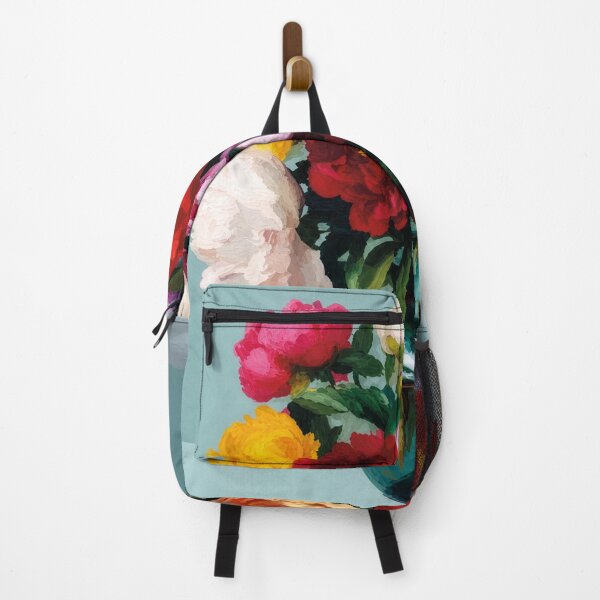 Item preview, Peony Bouquet in Glass Vase – Colourful Floral Painting & Botanical Art designed and sold by FortuneAndFrame.