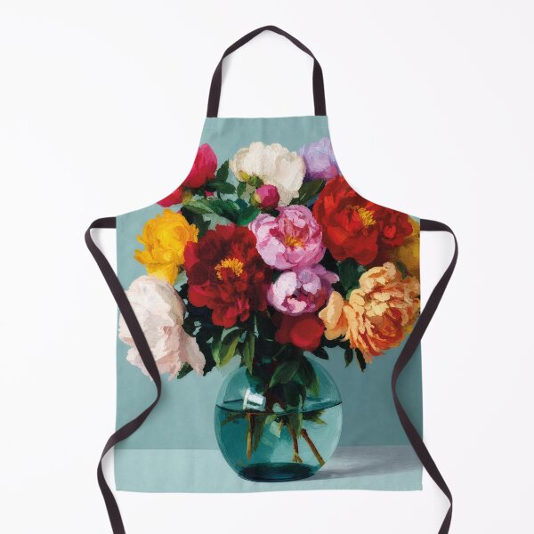 Item preview, Peony Bouquet in Glass Vase – Colourful Floral Painting & Botanical Art designed and sold by FortuneAndFrame.