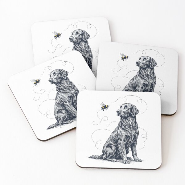 Item preview, Flat Coated Retriever Bumble Bee Honeybee Dog Lover designed and sold by Kimberley King Art  King Art.