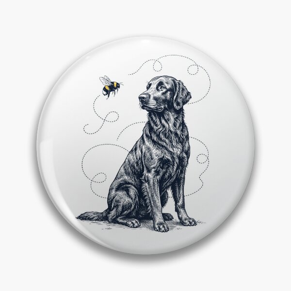 Item preview, Flat Coated Retriever Bumble Bee Honeybee Dog Lover designed and sold by Kimberley King Art  King Art.