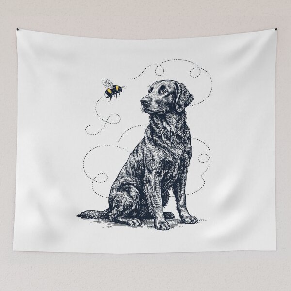 Item preview, Flat Coated Retriever Bumble Bee Honeybee Dog Lover designed and sold by Kimberley King Art  King Art.