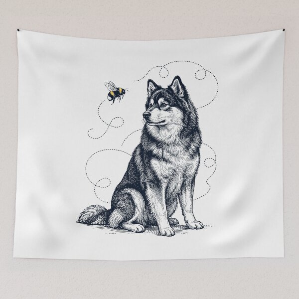 Item preview, Finnish Lapphund Bumble Bee Honeybee Dog Lover designed and sold by Kimberley King Art  King Art.