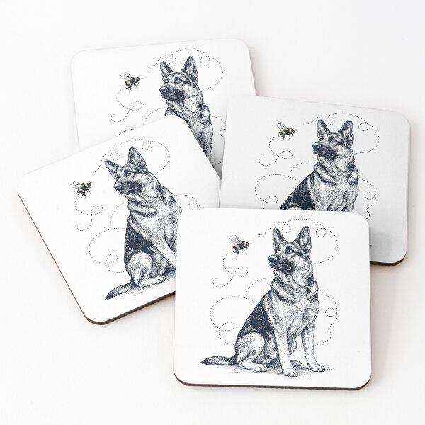 Item preview, German Shepherd Bumble Bee Honeybee Dog Lover designed and sold by Kimberley King Art  King Art.