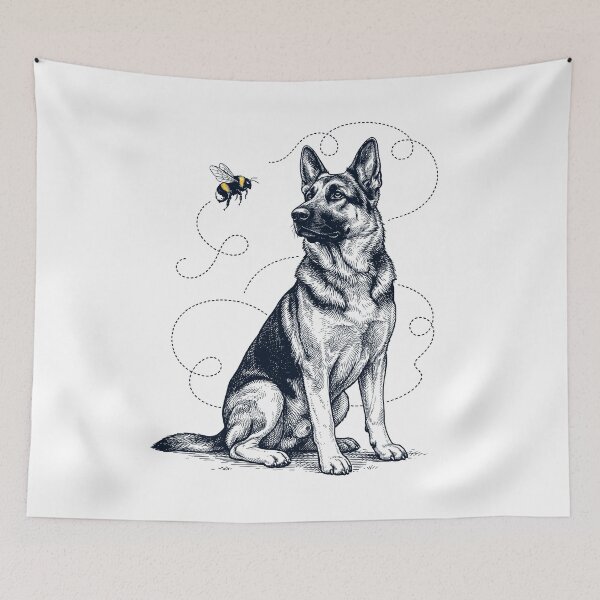 Item preview, German Shepherd Bumble Bee Honeybee Dog Lover designed and sold by Kimberley King Art  King Art.