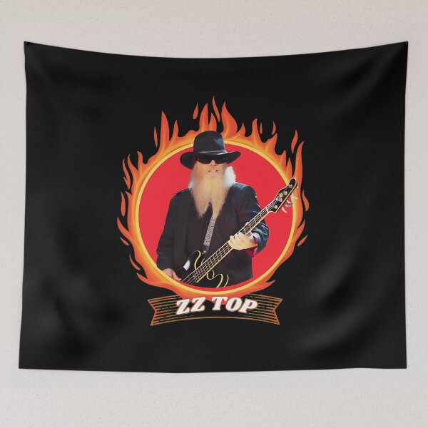 Item preview, ZZs TOP Dustys Hills Fire Portrait Bass Guitar designed and sold by MeanpersonaArt.
