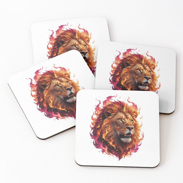 Item preview, Realistic Fire Lion Portrait designed and sold by PixelStyle Studio.