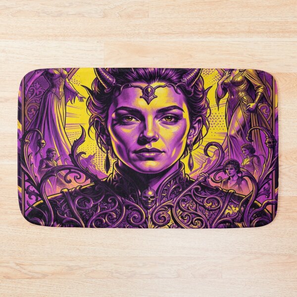 Item preview, Majestic fantasy figure in Warhol Pop Art style with horns, vibrant colors and a mystical aura designed and sold by FotoworldEdel.