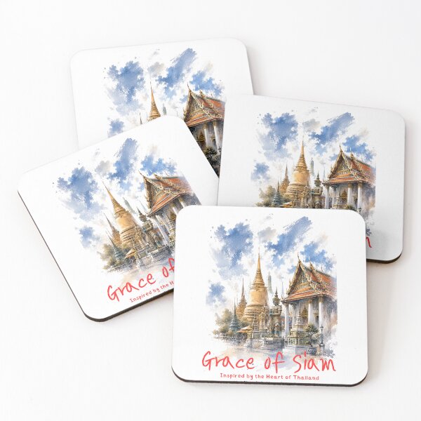 Item preview, Grace of Siam | Grand Palace & Golden Temple Thailand | Watercolor Travel Illustration designed and sold by Beeform.