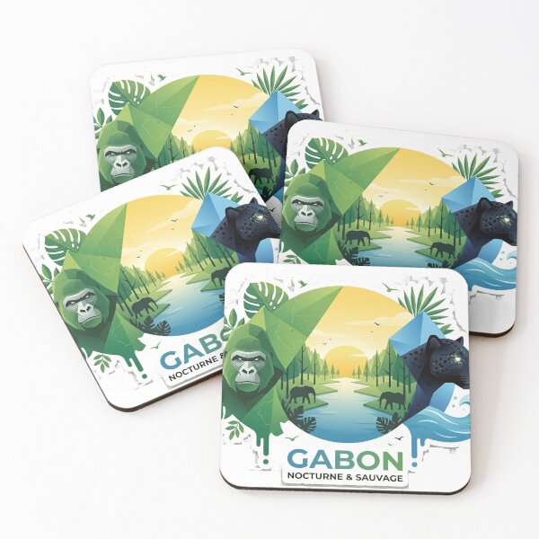 Item preview, Modern Gabon Wildlife Emblem - Gorilla & Panther designed and sold by studiohadiya.