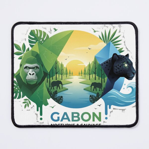 Item preview, Modern Gabon Wildlife Emblem - Gorilla & Panther designed and sold by studiohadiya.