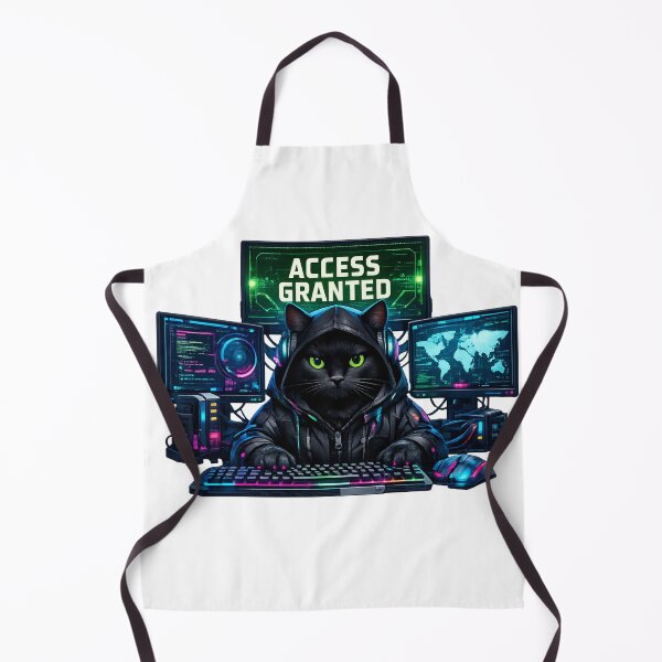 Item preview, Access Granted Black Cat Hacker Sticker designed and sold by PawFusionArt.