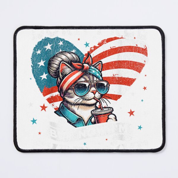 Item preview, Born Free But Now I'm Expensive Funny Mom Bun Cat July 4th T-Shirt designed and sold by DArtfulStudio.