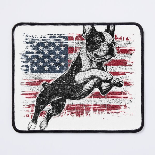 Item preview, Boston Terrier Dog American Flag 4th of July Patriotic Puppy T-Shirt designed and sold by Othinus.