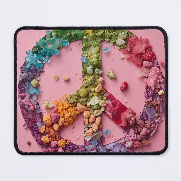 Item preview, Pink Boho Peace Sign - 3D Botanical Floral Collage & Maximalist Art designed and sold by Melian Vintage.