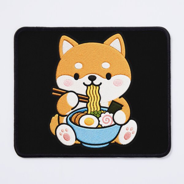 Item preview, Shiba Inu Ramen Embroidery Patch | Cute Kawaii Dog Noodle Lover designed and sold by ColorSplash123.