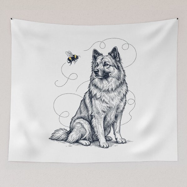 Item preview, Icelandic Sheepdog Bumble Bee Honeybee Dog Lover designed and sold by Kimberley King Art  King Art.