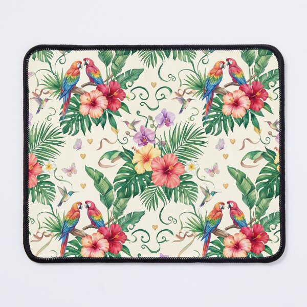 Item preview, Tropical Parrot & Hibiscus Seamless Pattern - Exotic Jungle Floral Design with Macaws & Leaves designed and sold by ART BOND.