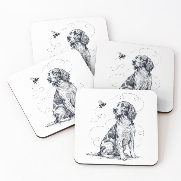 Item preview, Irish Red And White Setter Bumble Bee Honeybee Dog Lover designed and sold by Kimberley King Art  King Art.