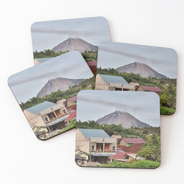 Item preview, Daily life facing the smoking Mount Sinabung designed and sold by franck380.
