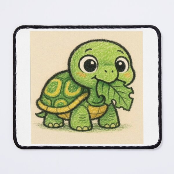 Item preview, Cute Turtle Eating Leaf Artwork designed and sold by NivyasArtistry.
