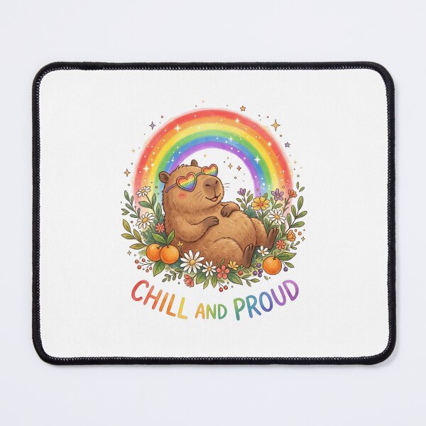 Item preview, Capybara Chill And Proud Rainbow Pride Kawaii Cute Animal designed and sold by longngusuc.
