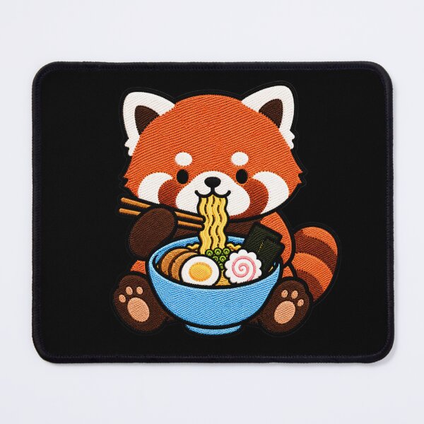 Item preview, Red Panda Ramen Embroidery Patch | Cute Kawaii Red Panda Noodle Lover designed and sold by ColorSplash123.