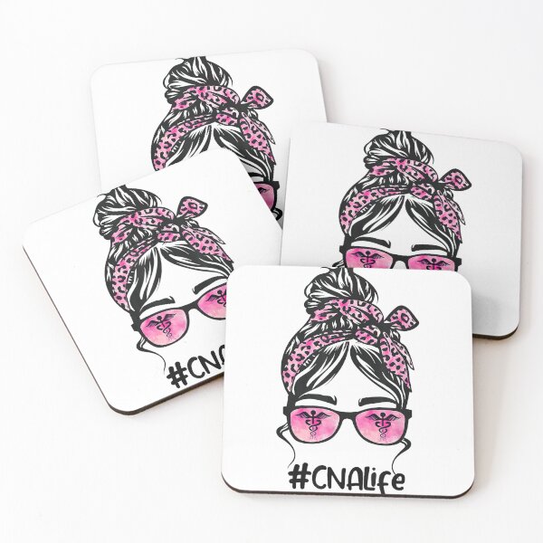 Item preview, CNA Nurse Life Bleached Pink Leopard Messy Bun T-Shirt designed and sold by gidget-gadget.
