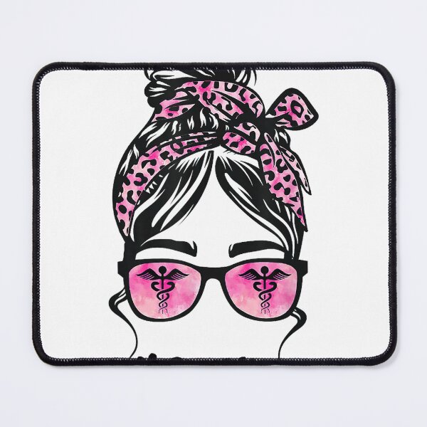 Item preview, CNA Nurse Life Bleached Pink Leopard Messy Bun T-Shirt designed and sold by gidget-gadget.