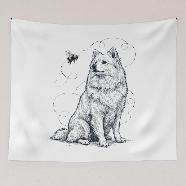 Item preview, Japanese Spitz Bumble Bee Honeybee Dog Lover designed and sold by Kimberley King Art  King Art.