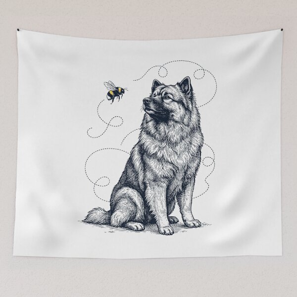 Item preview, Keeshond Bumble Bee Honeybee Dog Lover designed and sold by Kimberley King Art  King Art.