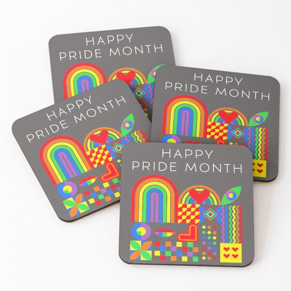 Item preview, Retro Rainbow Bauhaus Pride Month Geometric Abstract Art designed and sold by Fantabuloustef.