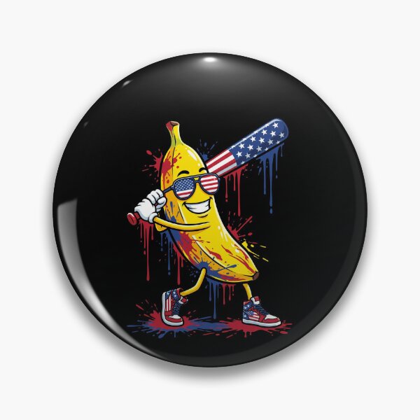 Item preview, American Flag Banana Baseball Batter Patriotic designed and sold by SofenArt.