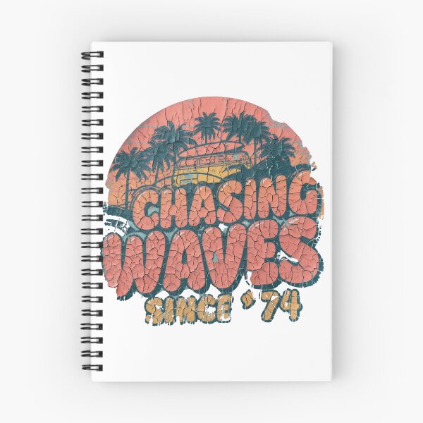 Item preview, Chasing Waves Since 74 - Distressed Retro Surf Sunset & Camper Van designed and sold by Melian Vintage.