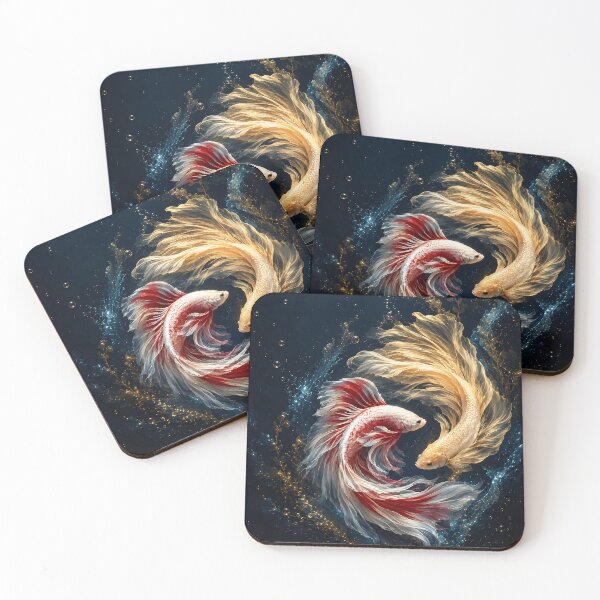 Item preview, Red White and Gold Betta Fish designed and sold by SRY DESIGN.