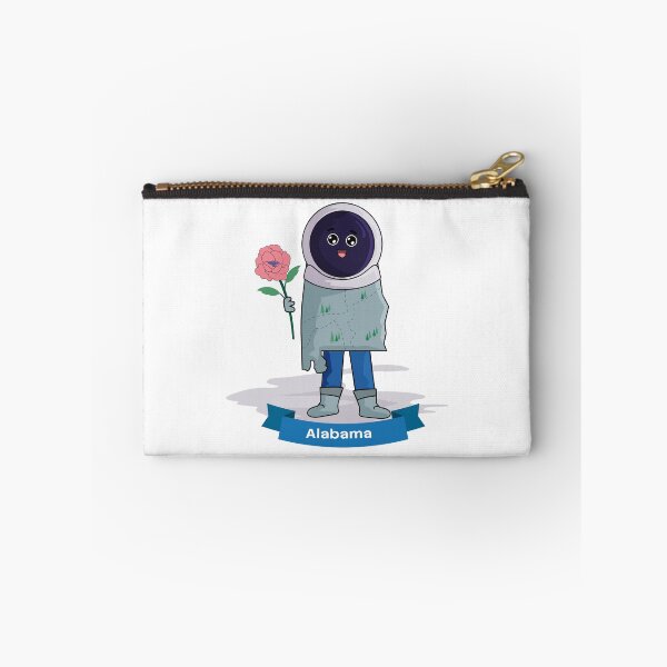 Item preview, Alabama State Map Character with Camellia Flower and Pine Trees designed and sold by Travel.Art.